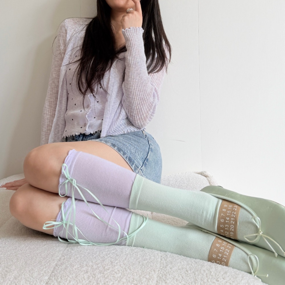 Sweet Balletcore Color Block S - Boot Sock Slouchy review and price