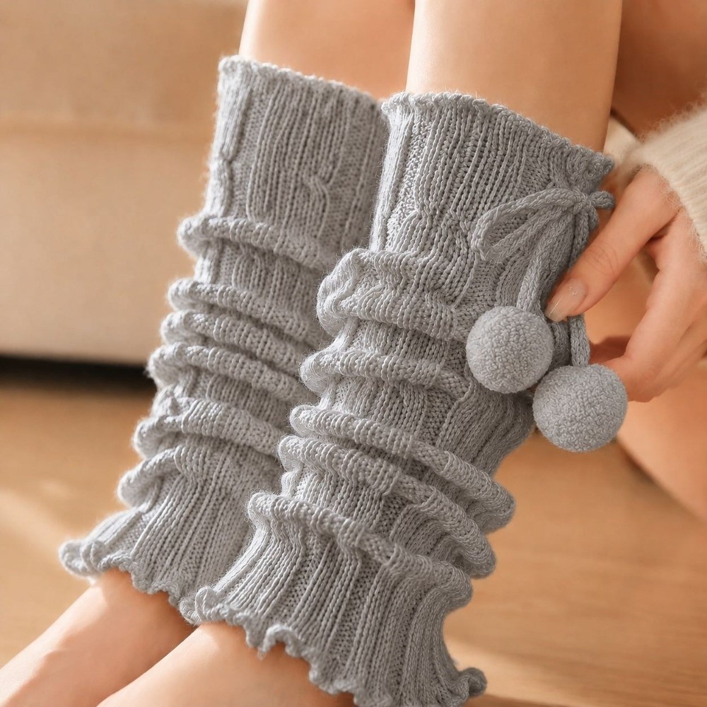 Knitted Knit Leg Warmers Ruffl - Boot Sock Slouchy review and price