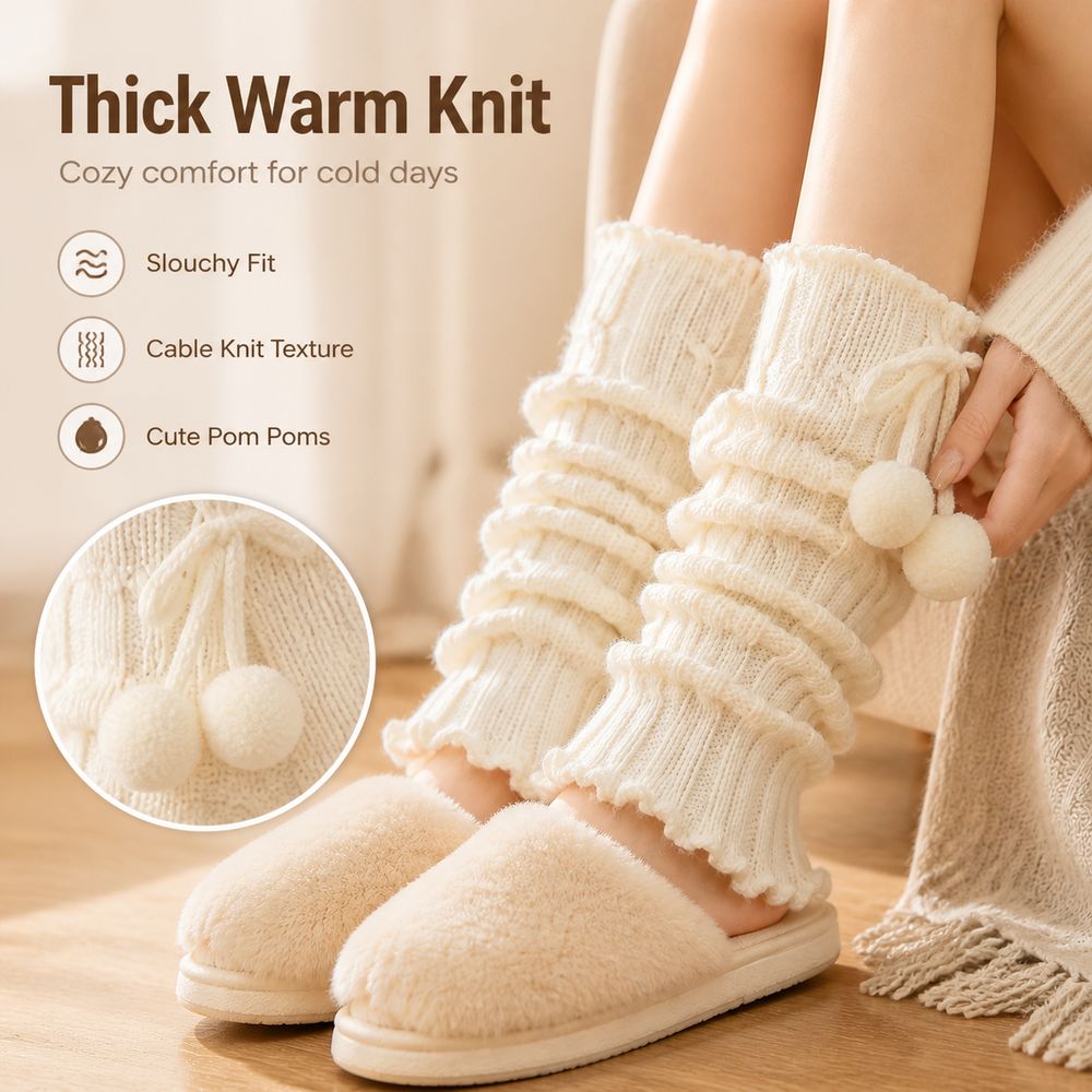Knitted Knit Leg Warmers Ruffl - Boot Sock Slouchy review and price
