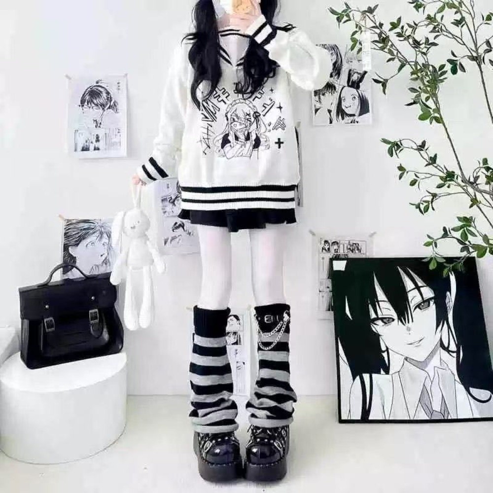 Japanese Style Harajuku Knit L - Boot Sock Slouchy review and price